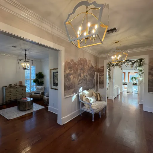 Hardwood flooring in room transition 